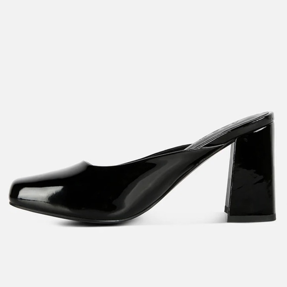 NIB, Rag & Co. Square Toe Chunky Heel Mules in Black, size 8 - Picture 1 of 9